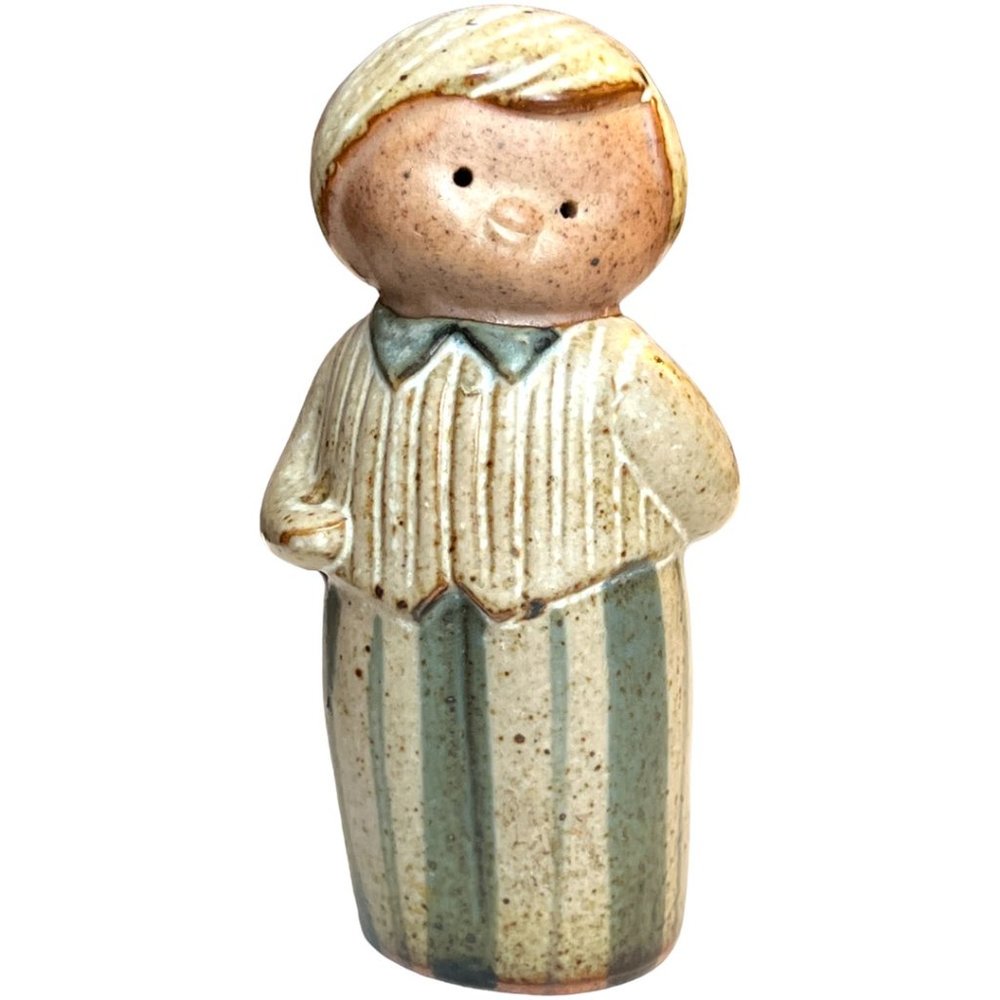 FITZ & FLOYD Pair of Vtg UCTCI Stoneware Pottery Children Salt & Pepper Japan - Picture 4 of 13